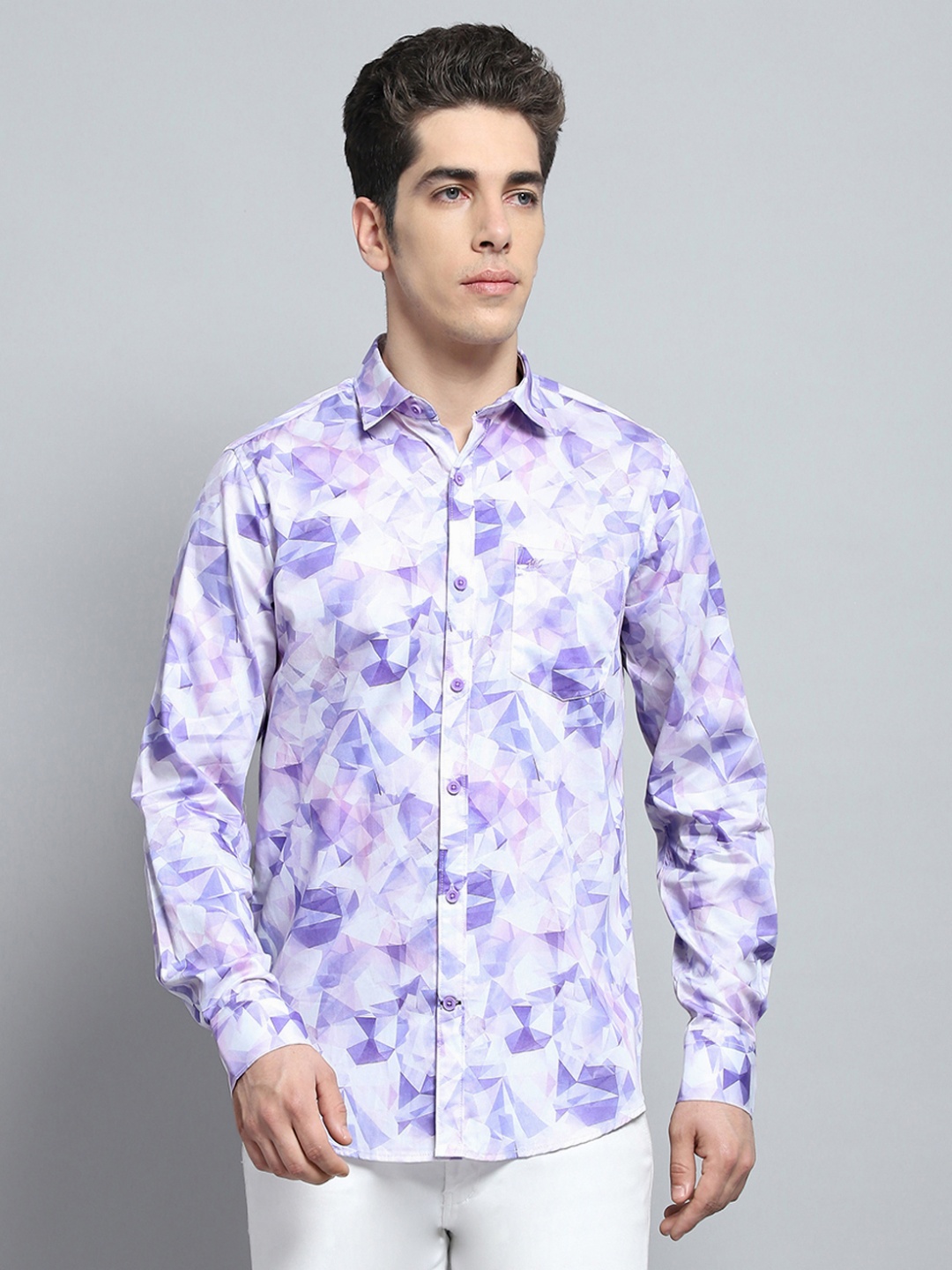

Monte Carlo Men Floral Opaque Printed Casual Shirt, Purple