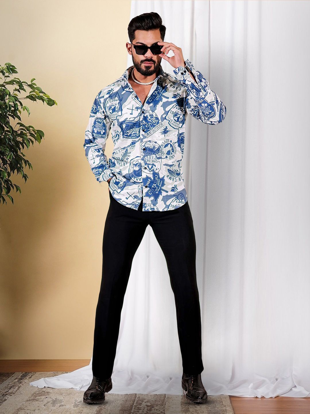 

Moda Rapido Men Original Opaque Printed Casual Shirt, Multi