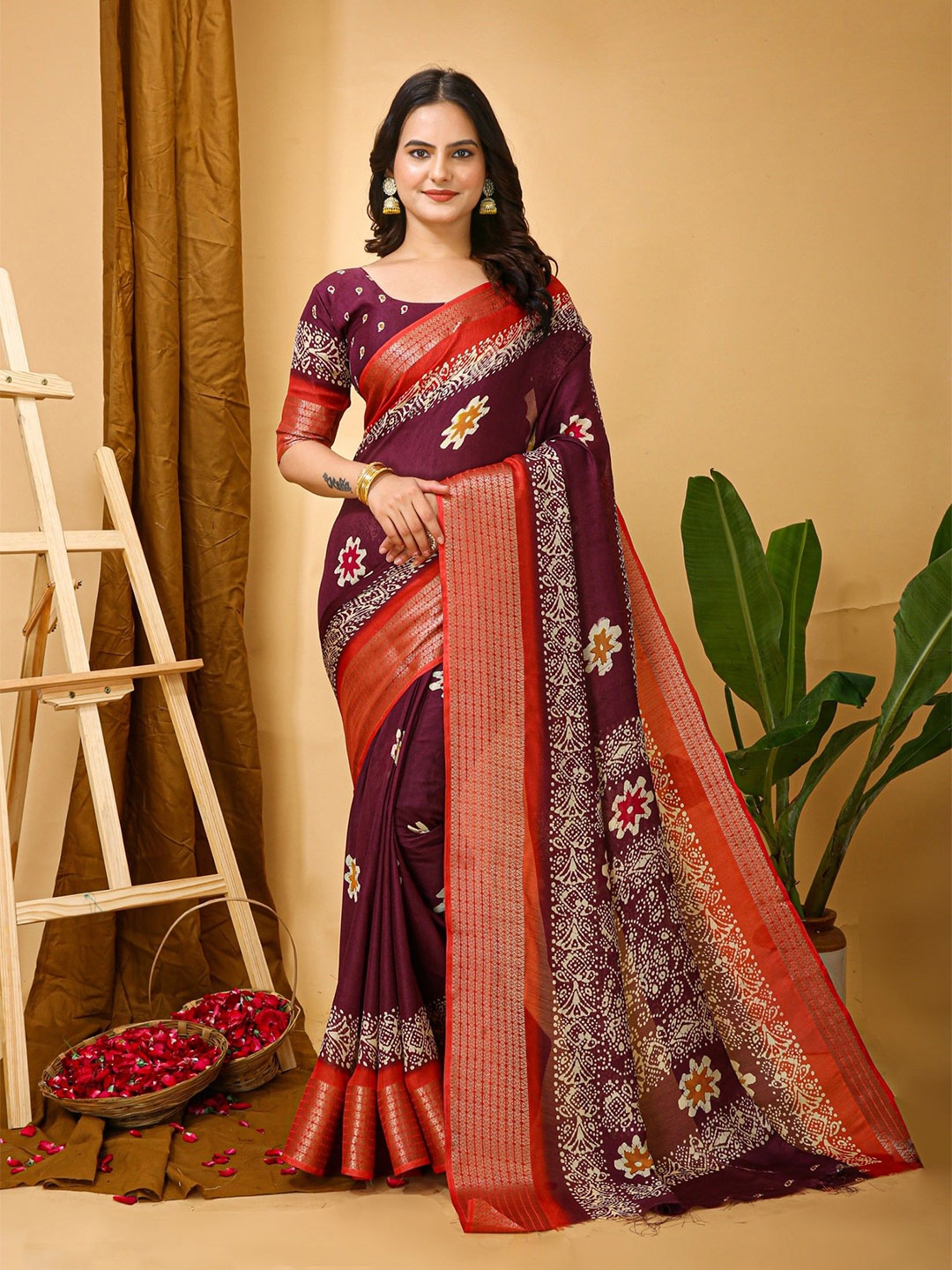 

Rangtulika Ethnics Zari Saree, Purple