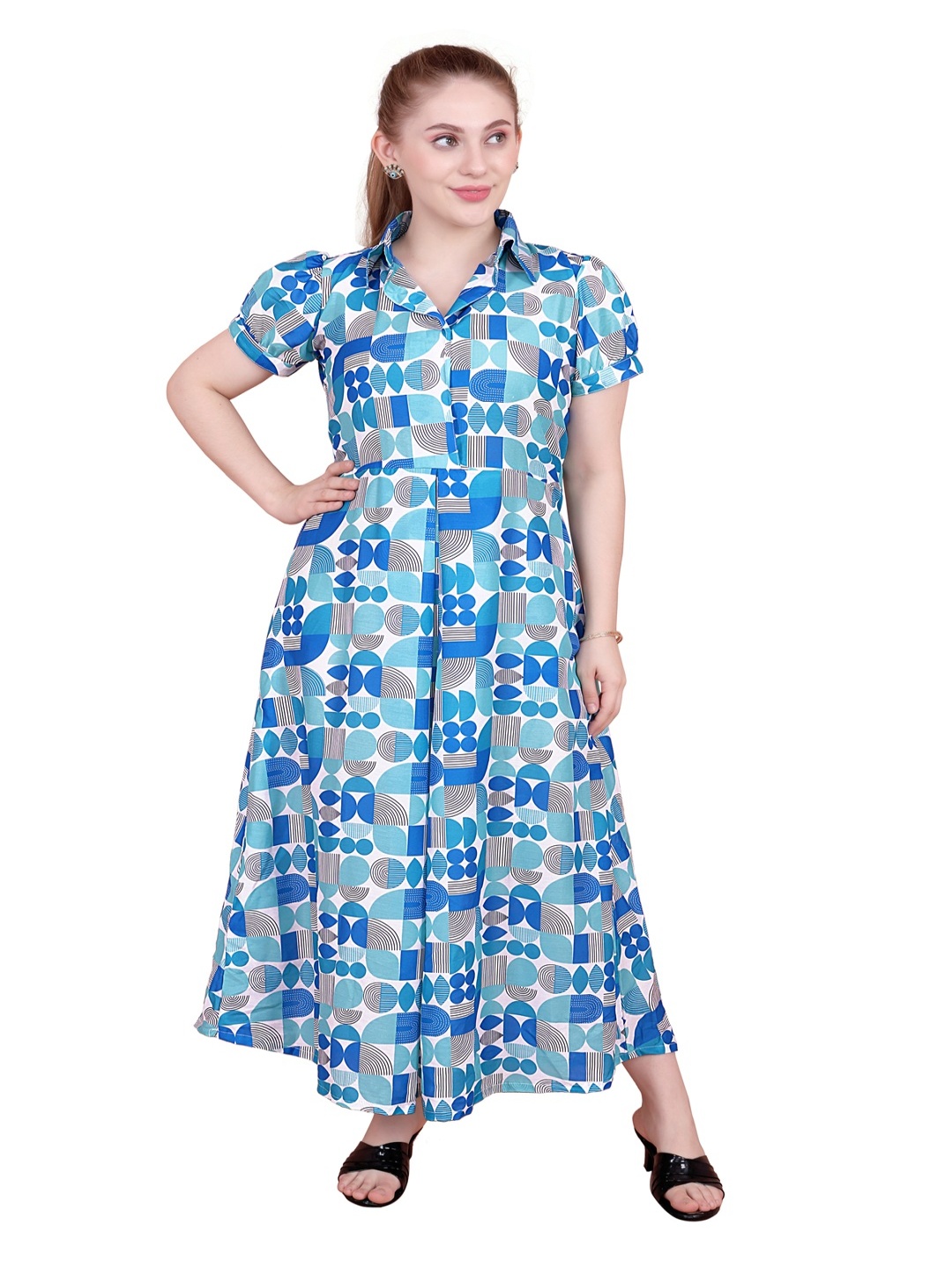 

Kaajal by Vidhi Print Fit & Flare Maxi Dress, White