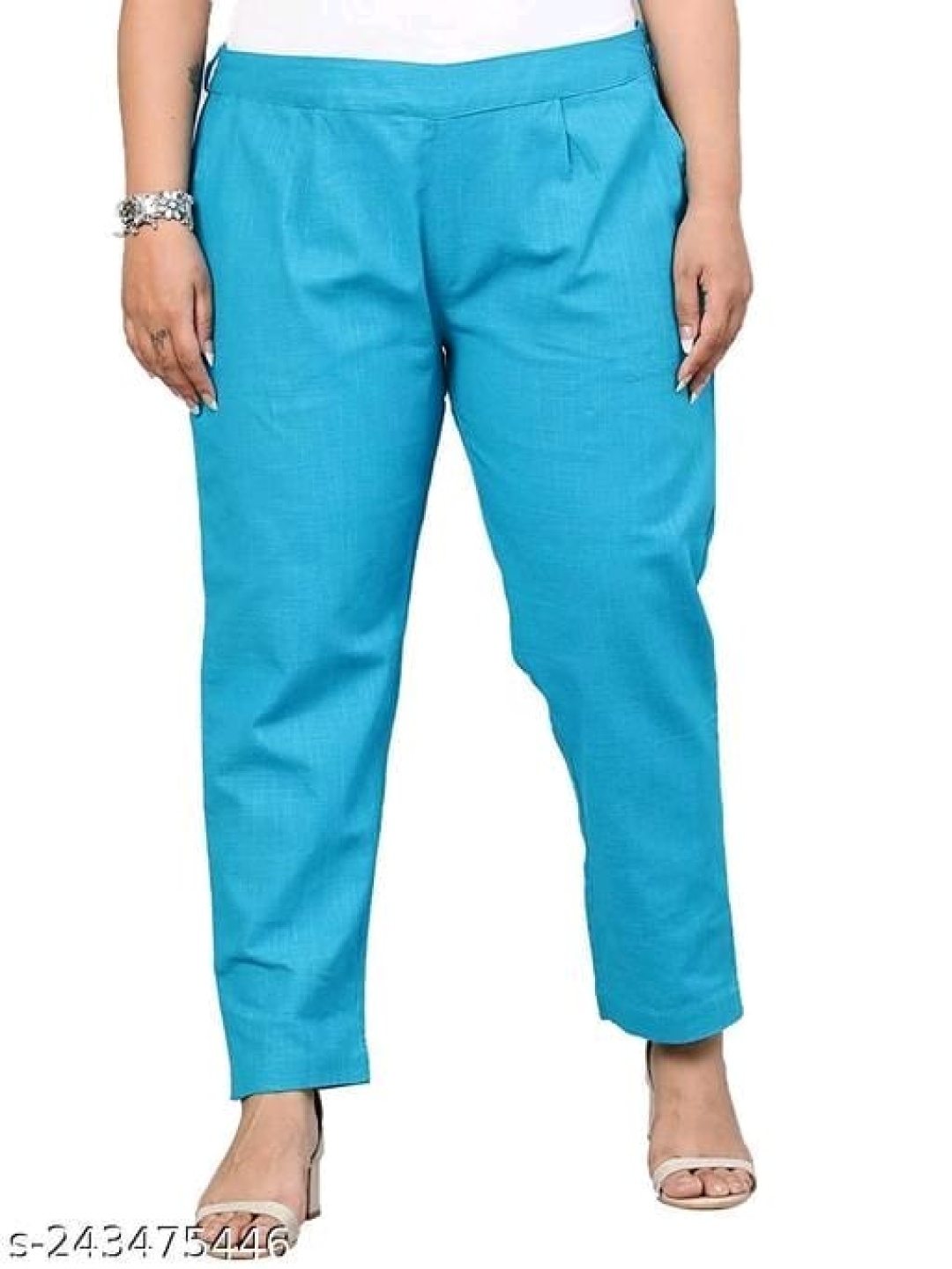 

OUTER WEAR AYAM EXPORTS Women Pleated Trousers, Blue
