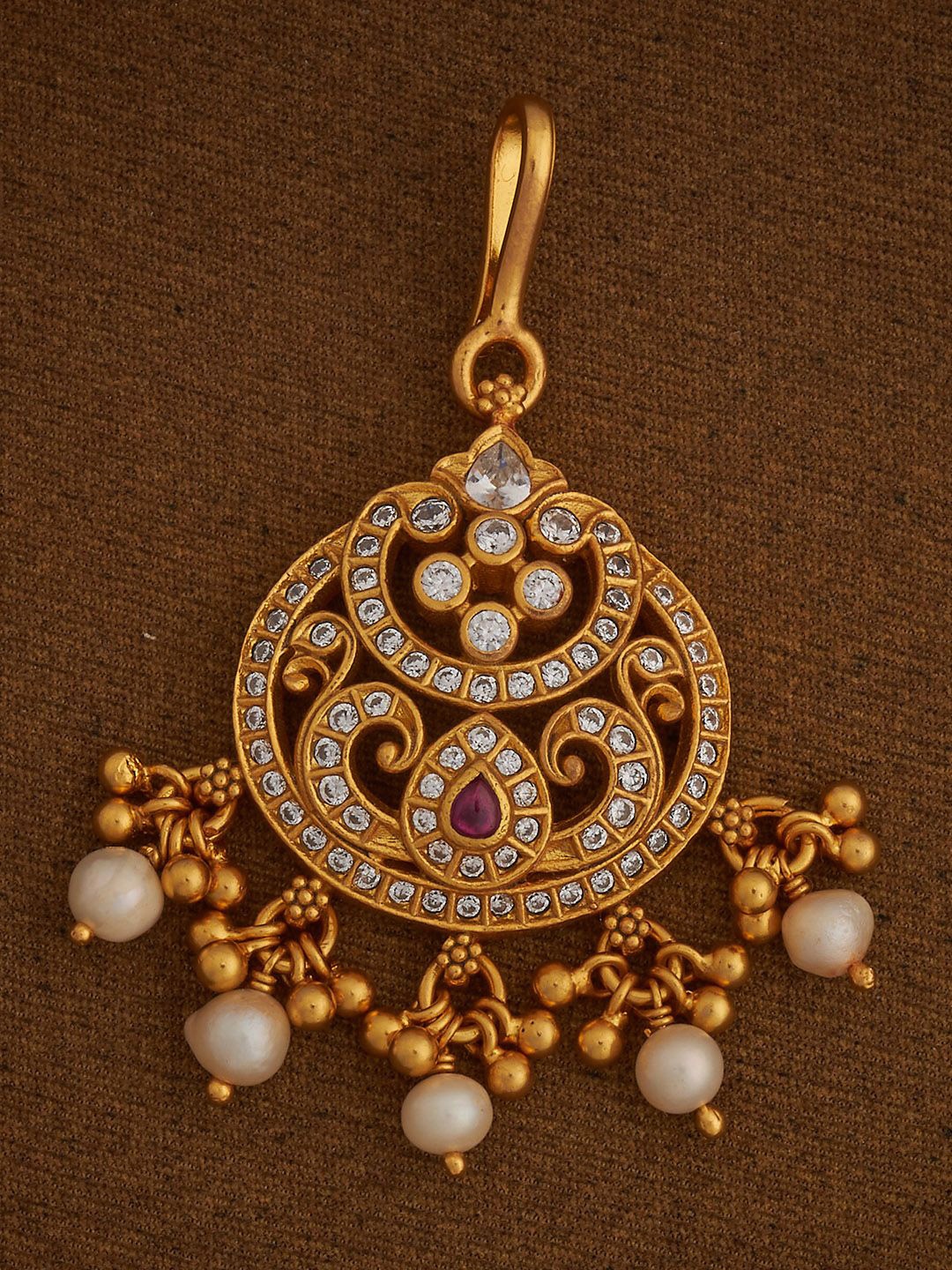 

Kushal's Fashion Jewellery Gold-Plated Maang Tikka Head Jewellery