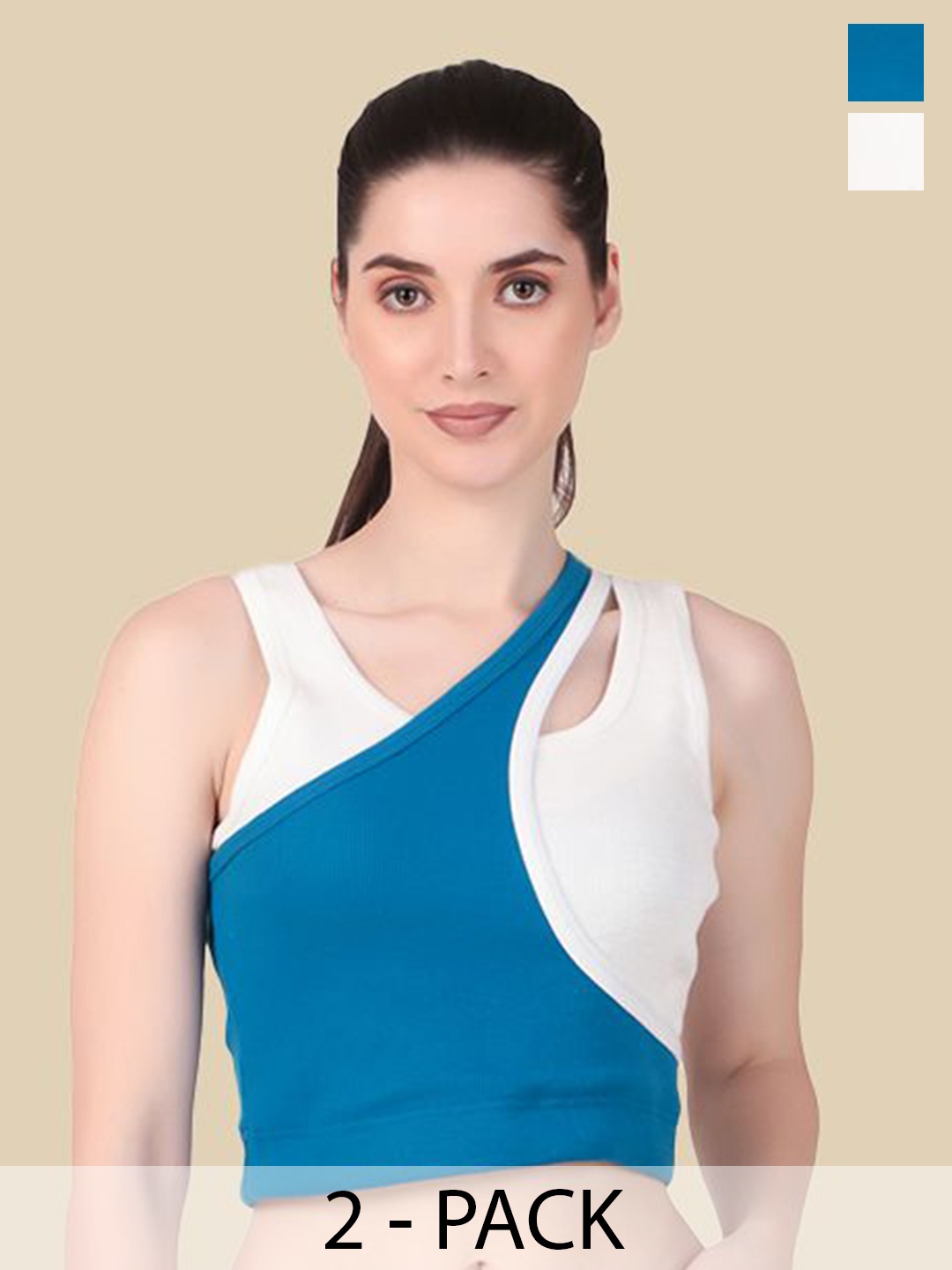 

Mast & Harbour Cotton Bralette Crop Top, Multi