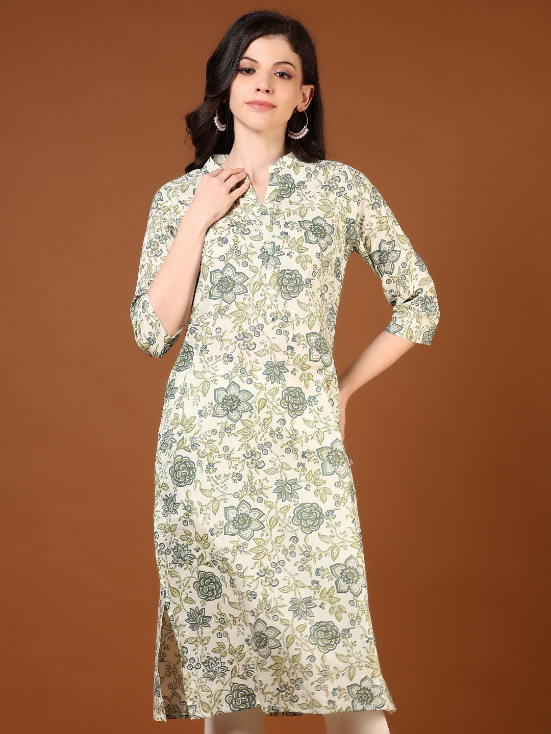 

V-Mart Women Floral Printed Kurta, Green