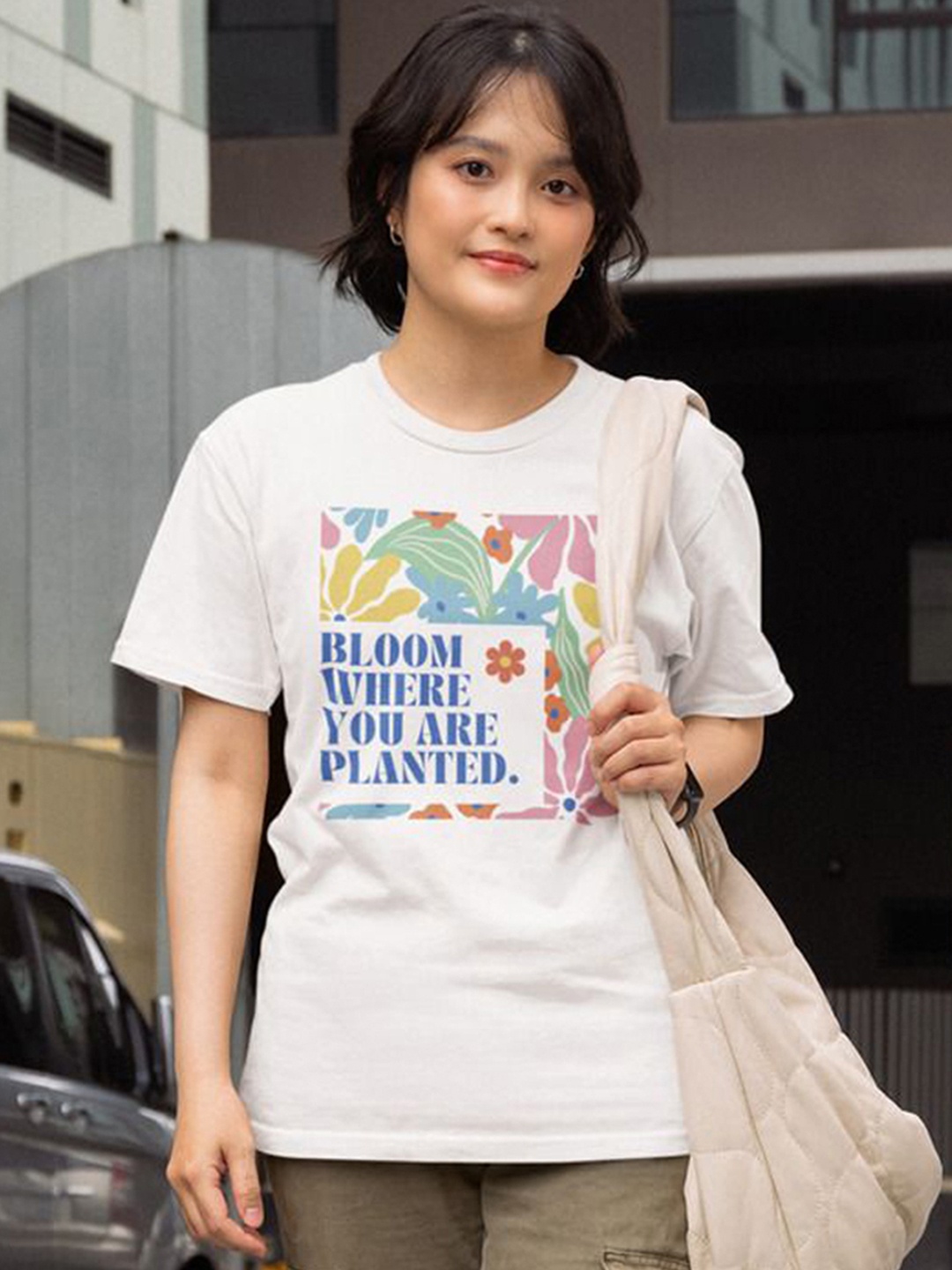 

MASTI TEES Printed Cotton Lounge T-Shirt, White