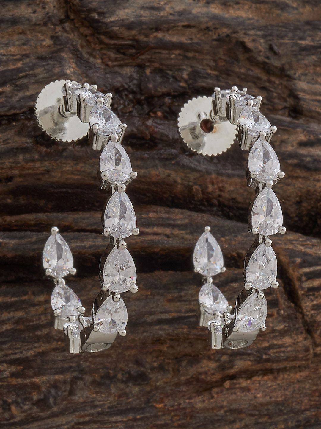 

Kushal's Fashion Jewellery Classic Half Hoop Earrings, White