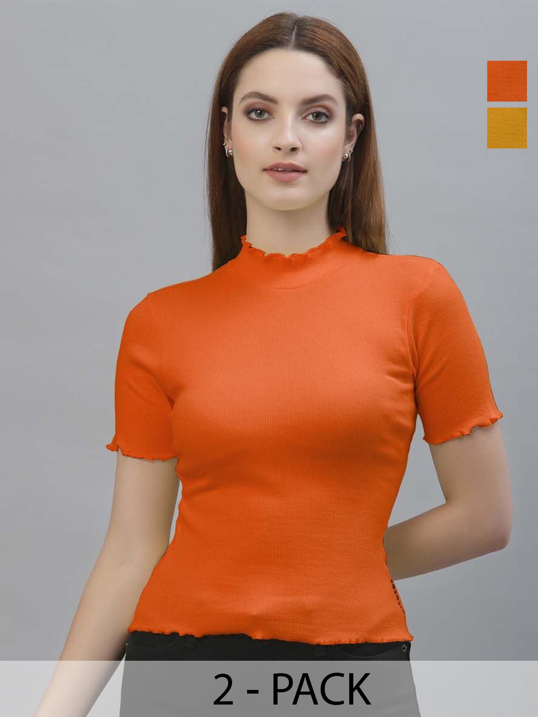 

Friskers Cotton Crop Top, Orange
