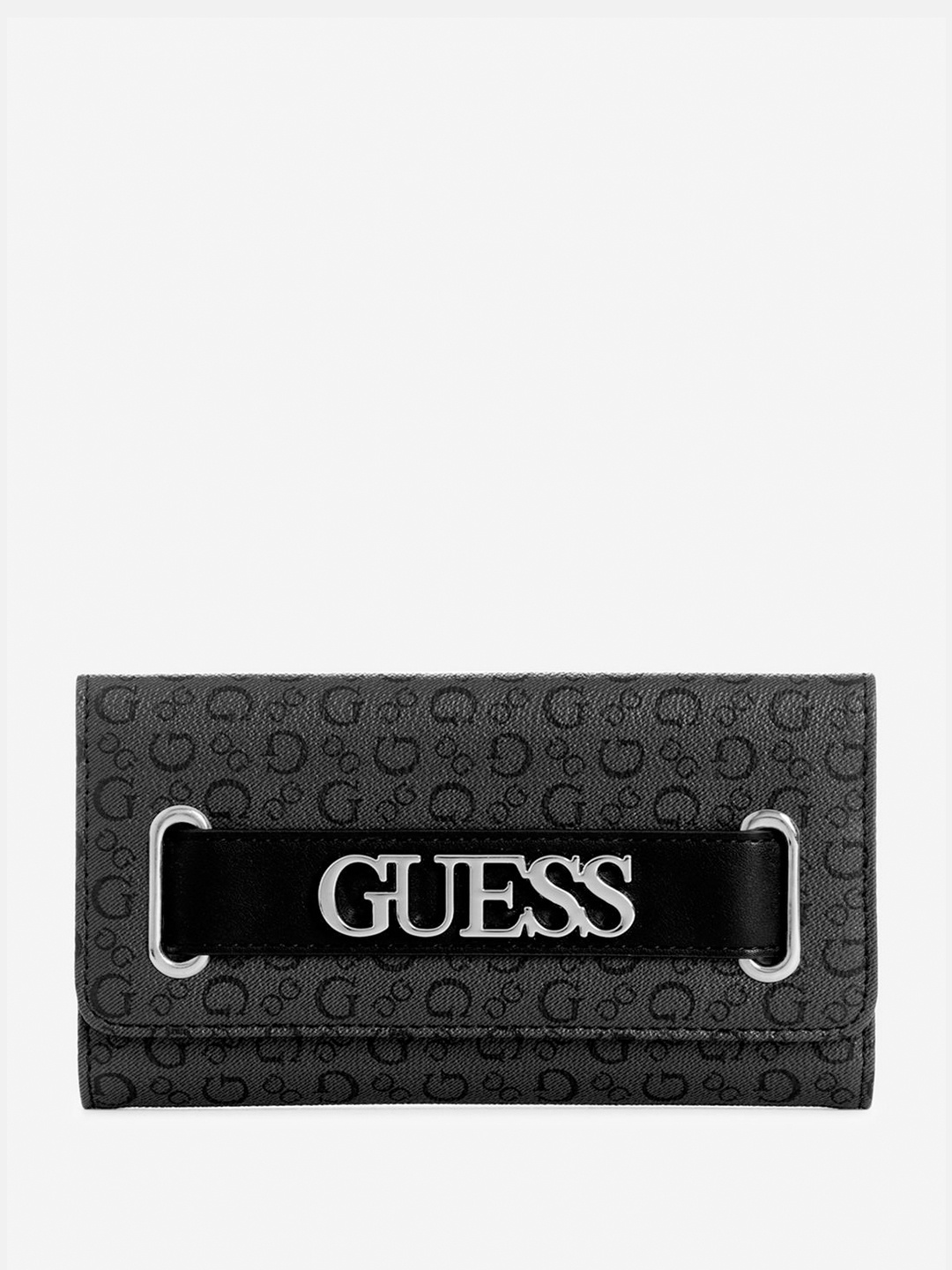 

GUESS Women Printed Three Fold Wallet, Black