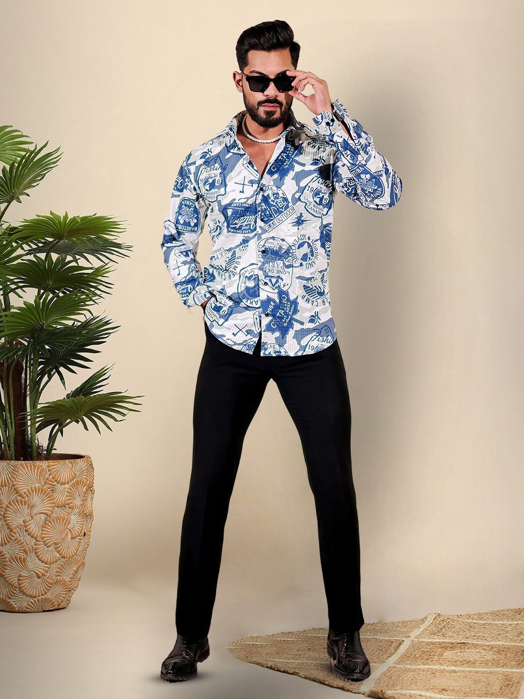 

Moda Rapido Men Original Opaque Printed Casual Shirt, Multi