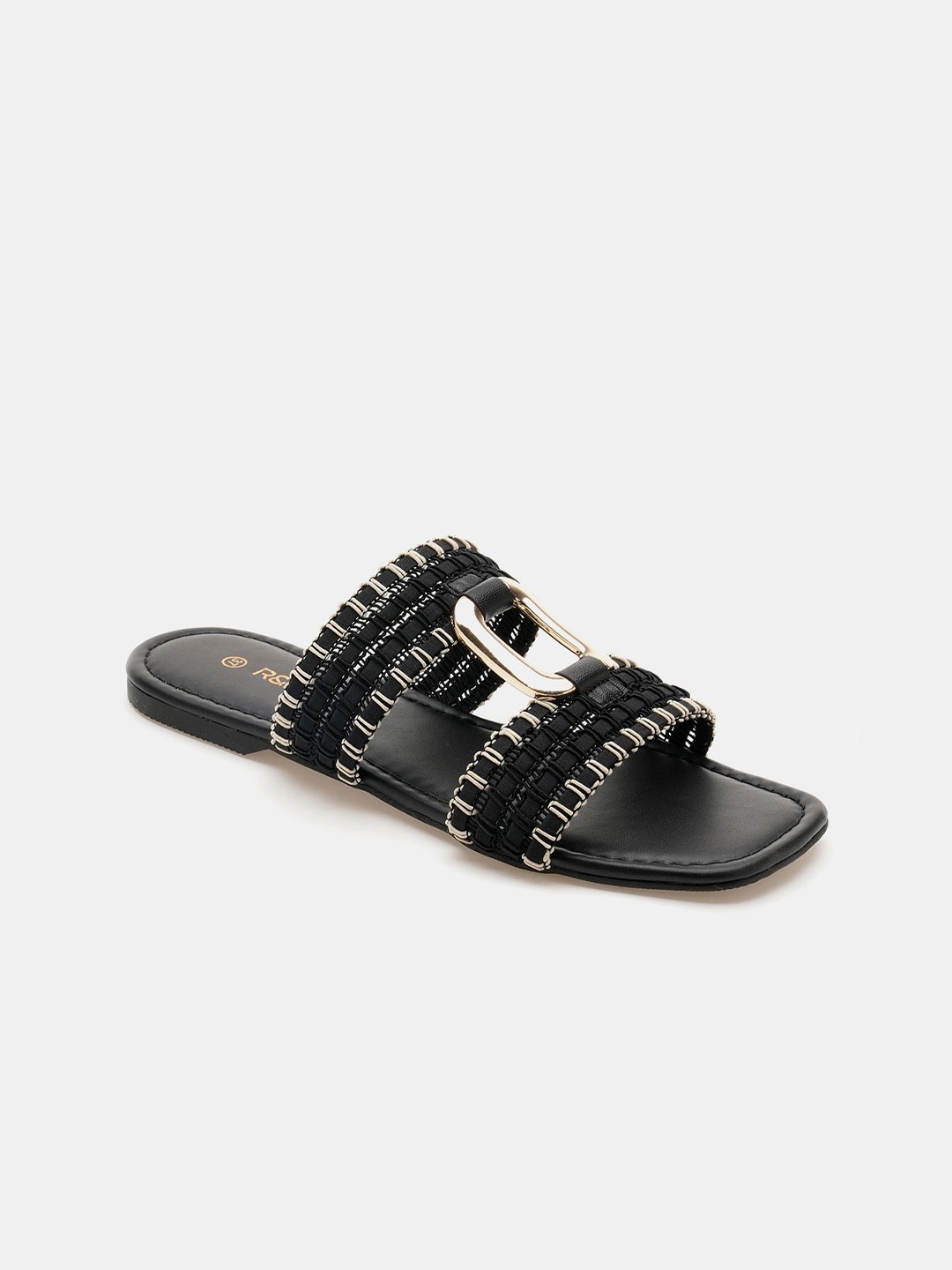 

R&B Women Black Casual Open Toe Flats
