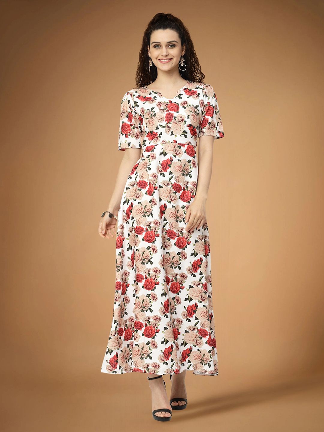 

Moda Rapido Floral Print Applique Fit & Flare Dress, Multi