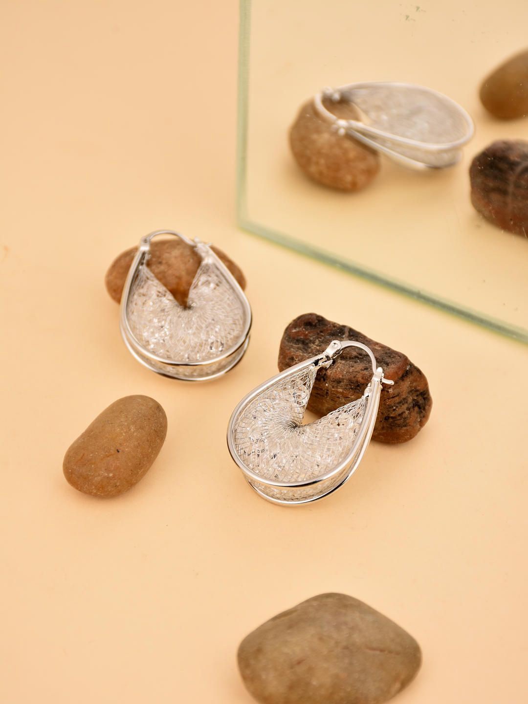 

Reenisaa Oval Hoop Earrings, Silver