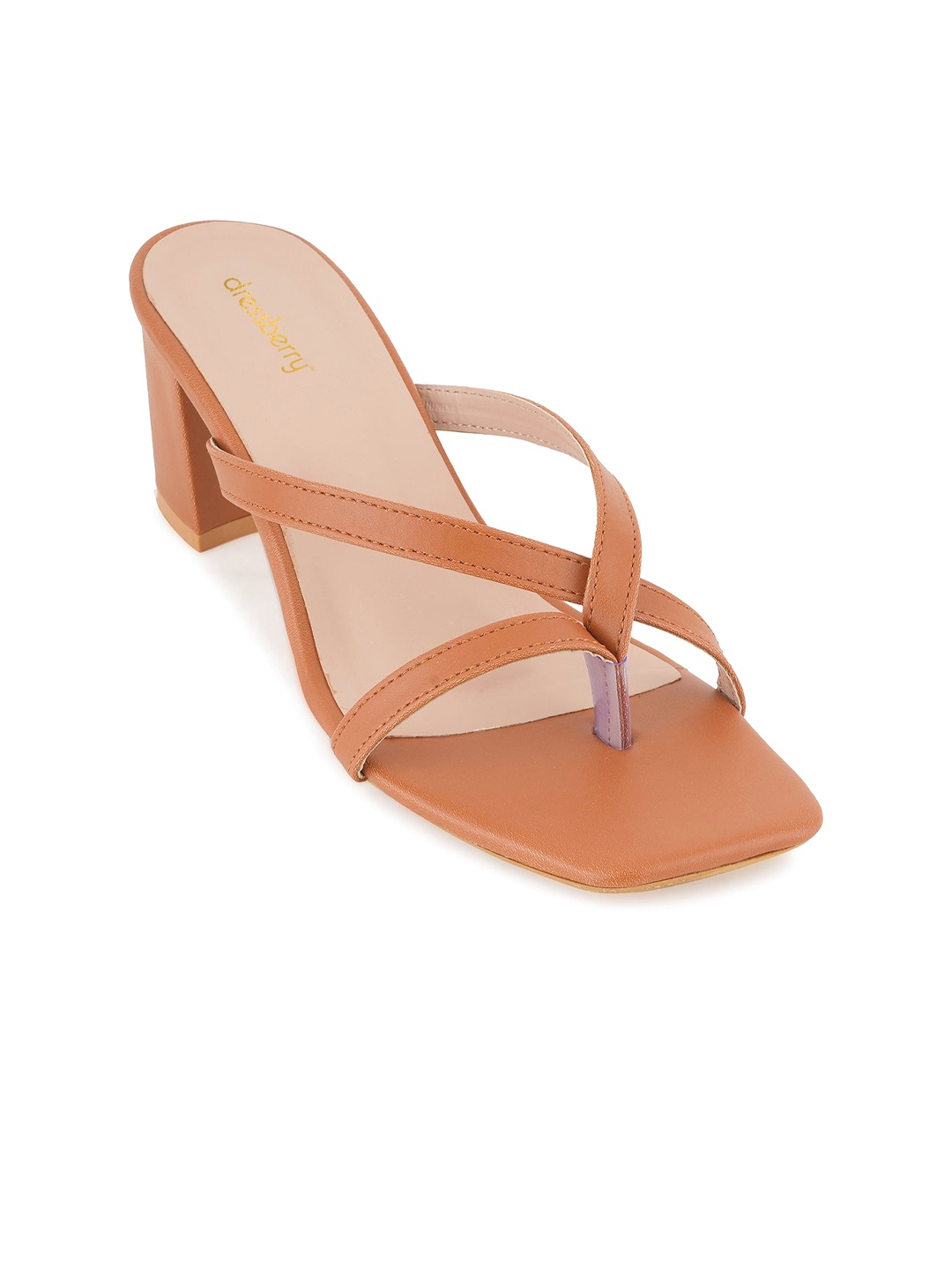 

DressBerry Party Block Sandals, Tan