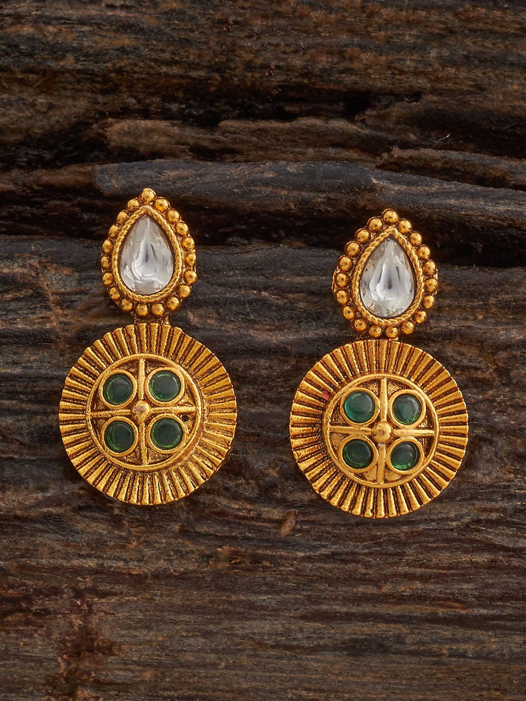 

Kushal's Fashion Jewellery Contemporary Studs Earrings, Green