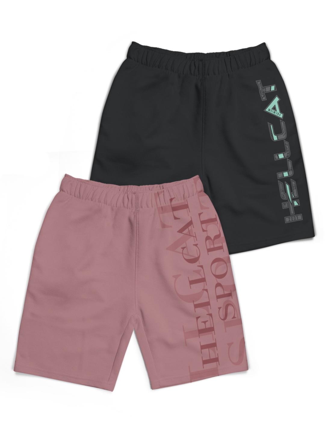 

HELLCAT Boys Typography Printed Shorts, Grey