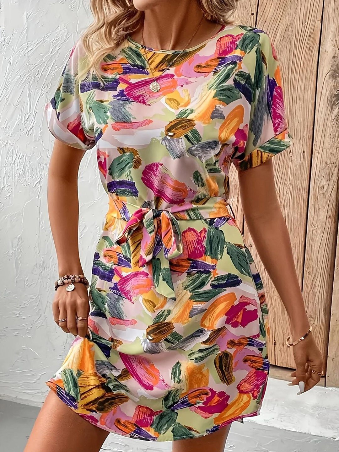 

all about you Floral Print A-Line Dress, Multi