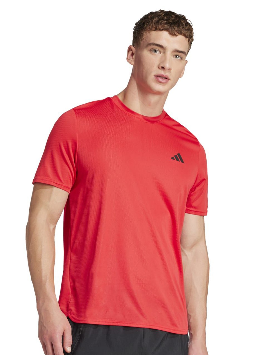 

ADIDAS D4M Logo Printed Crew Neck T-shirt, Red