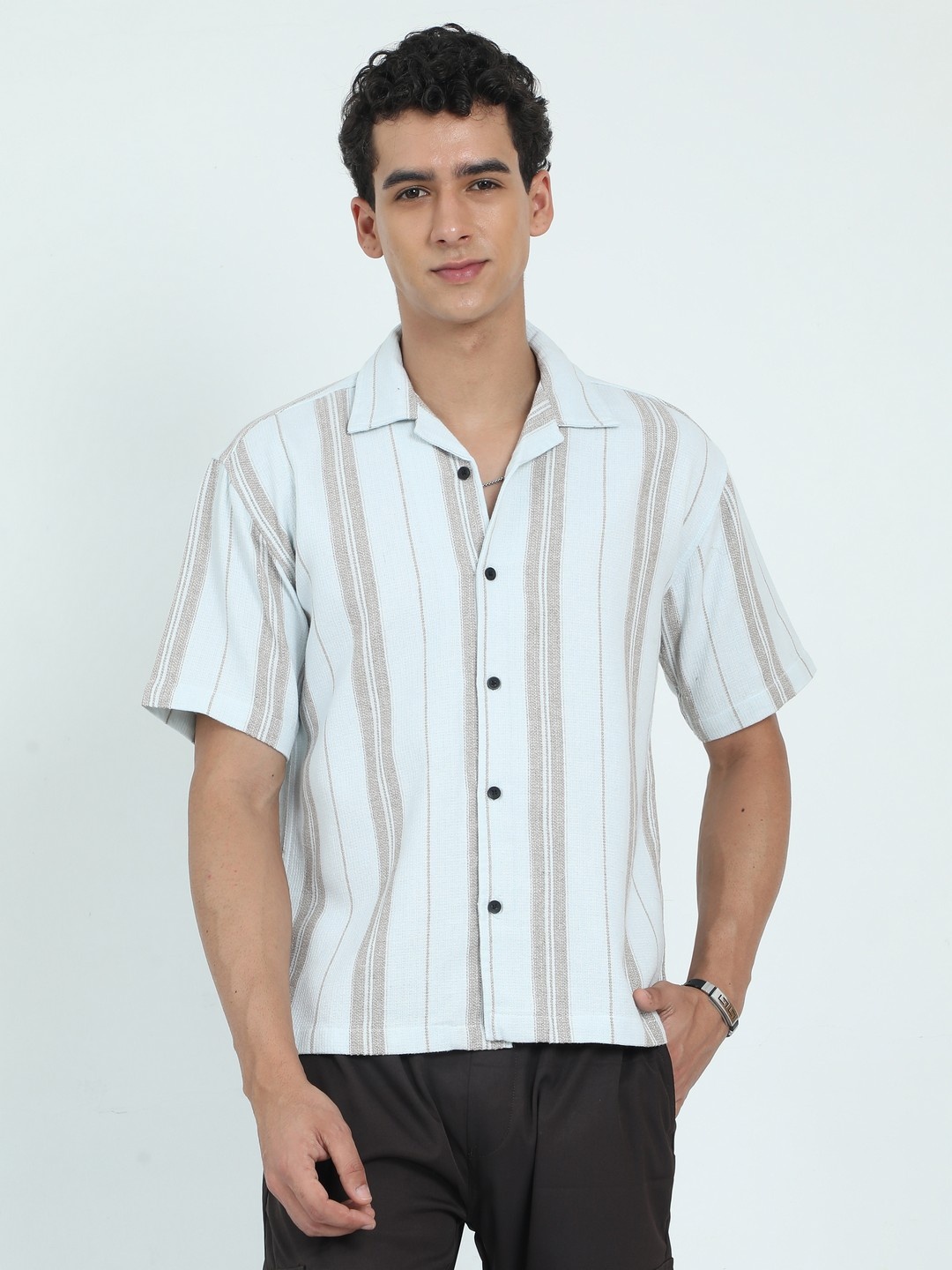

THE BEETEL HOUSE Men Relaxed Opaque Striped Casual Shirt, Lime green