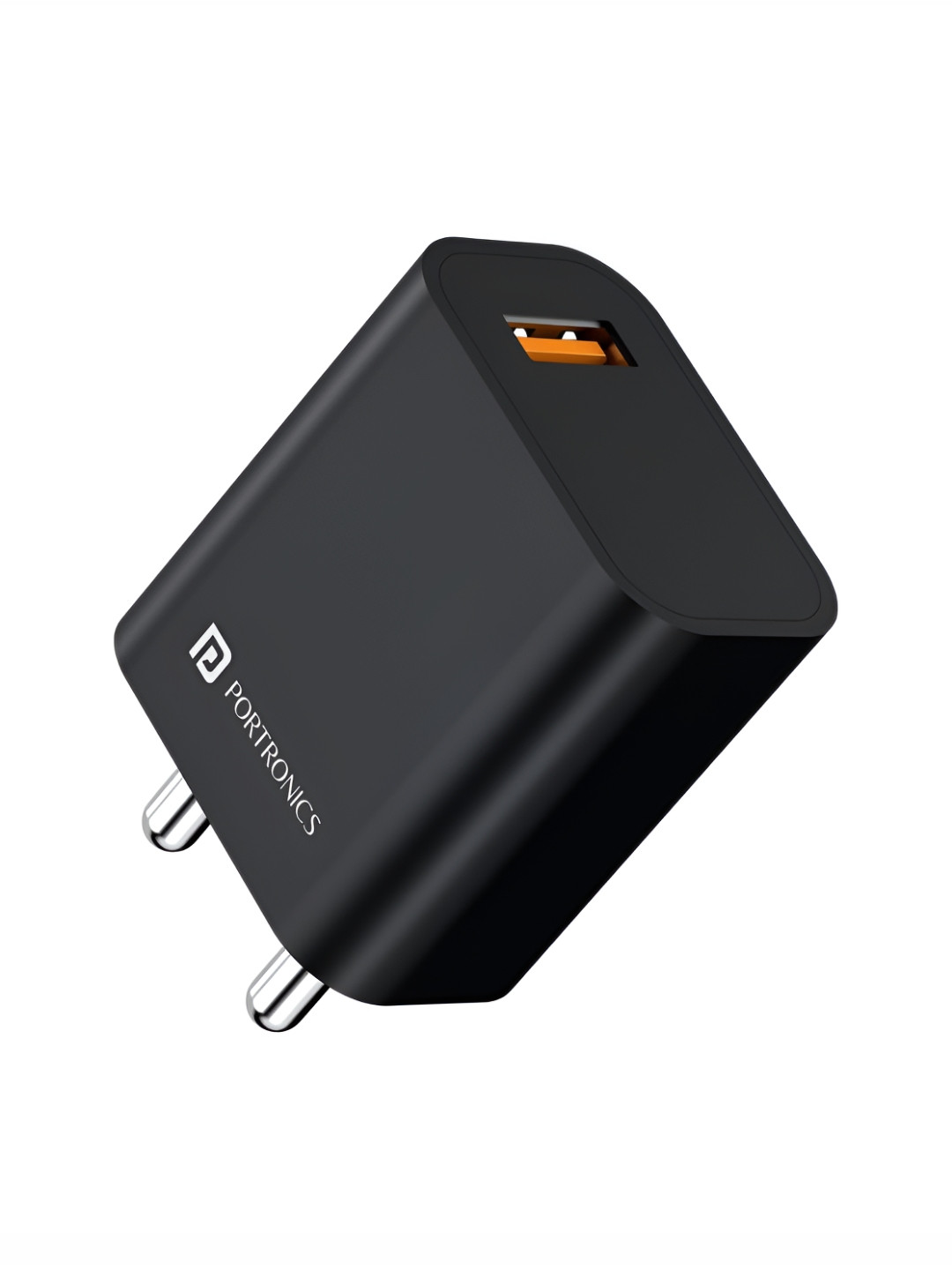 

Portronics Adapto One Plus, 18w 3A Mach USB Fast Charging Adaptor With 1M Charging Cable, Black