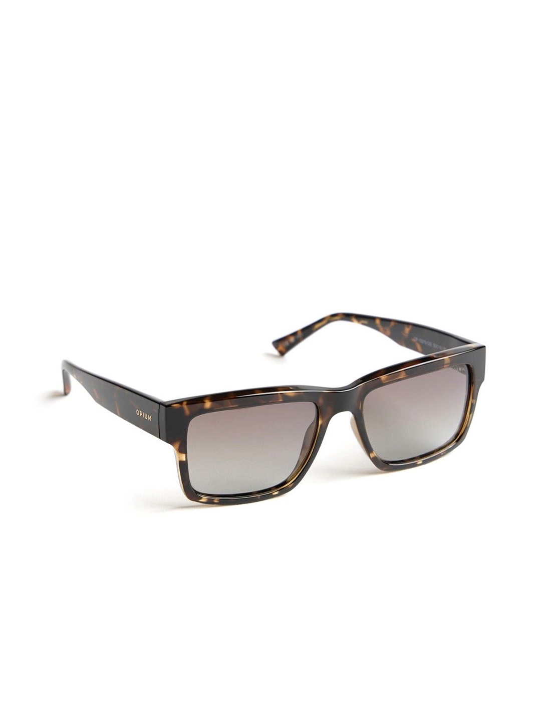 

OPIUM Men Wayfarer Sunglasses with Polarised and UV Protected Lens, Brown