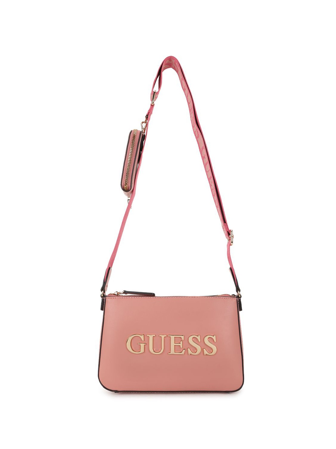 

GUESS PU Shoulder Bag with Tasselled, Pink