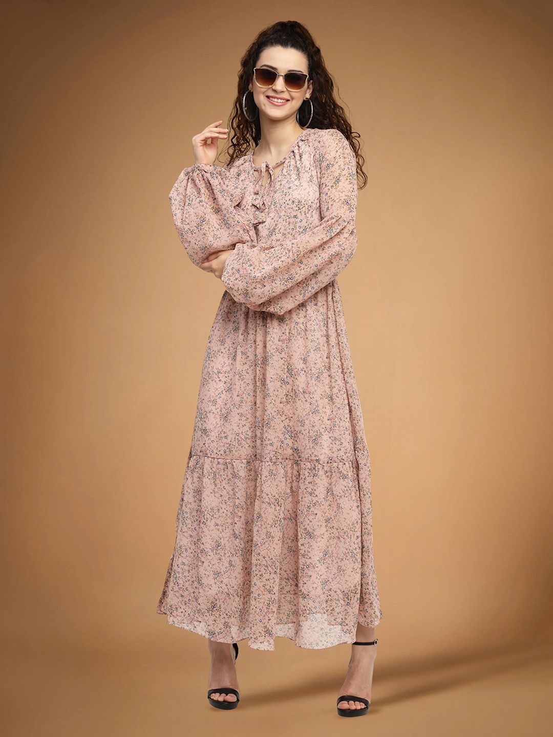 

Moda Rapido Floral Print Applique Fit & Flare Dress, Multi