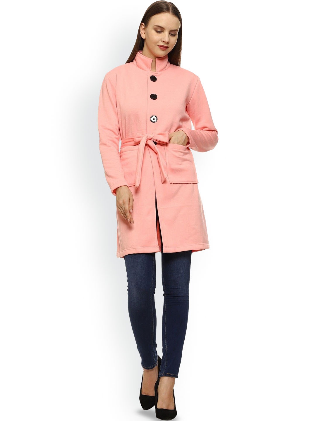 

ROARERS Stand Collar Overcoat, Pink