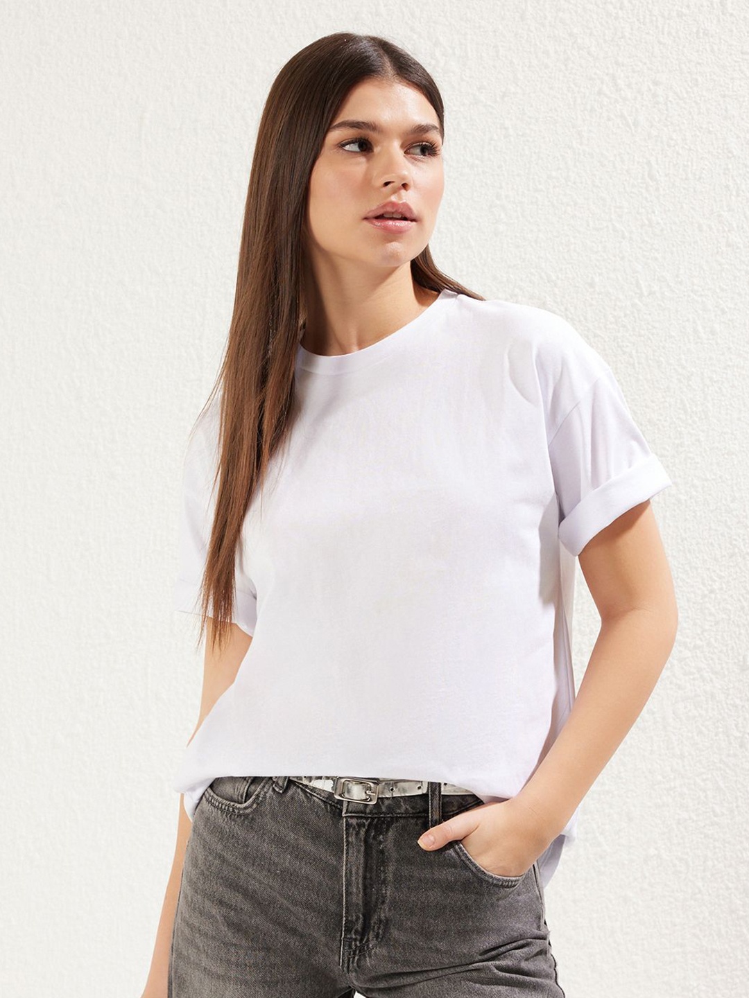 

Trendyol Women Henley Neck Pockets T-shirt, Na