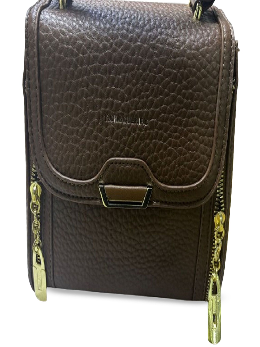

CLUES HUBB PU Structured Sling Bag, Brown