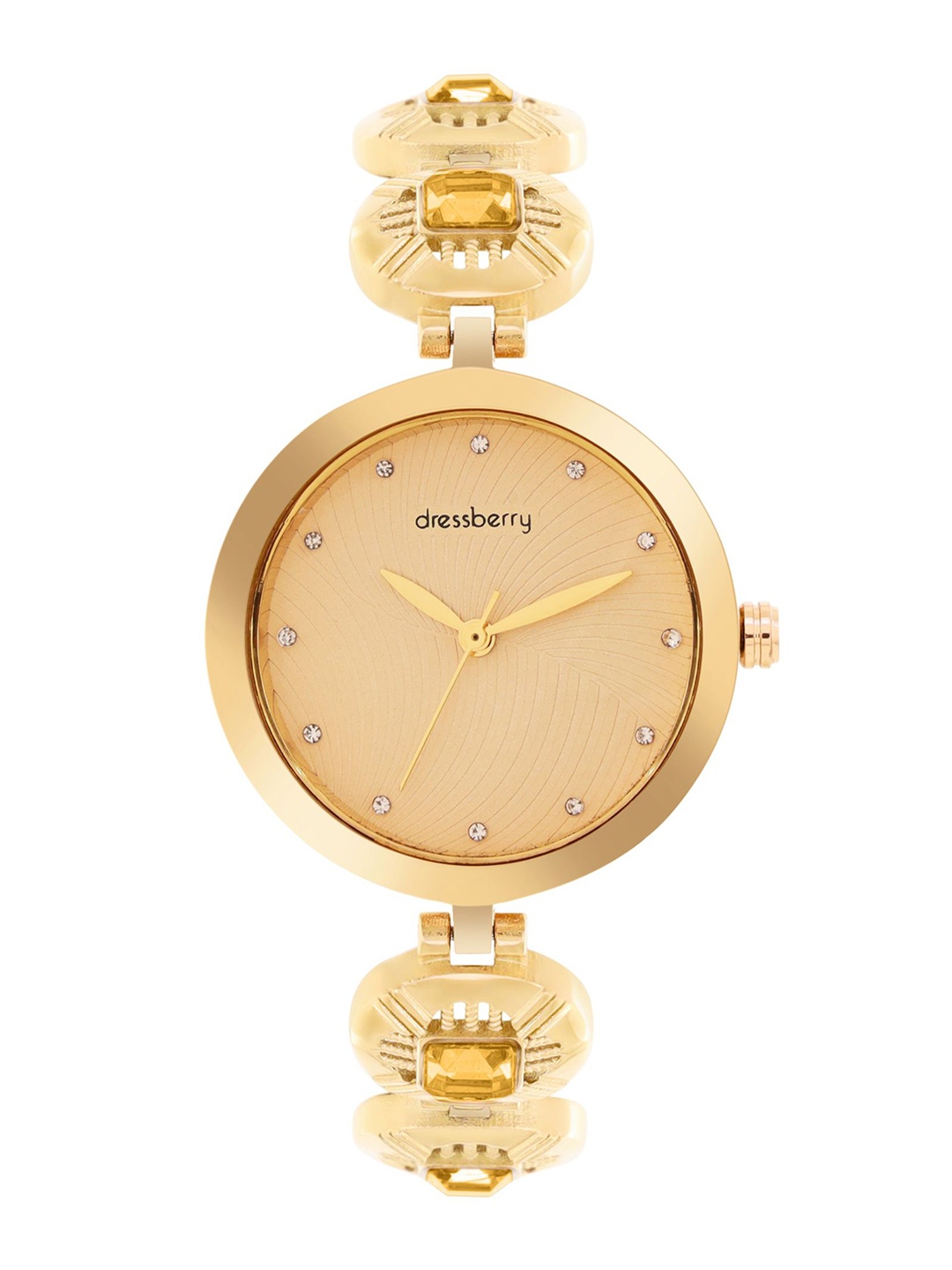 

DressBerry Women Brass Dial & Wrap Around Straps Analogue Watch MFB-DB25-1B, Gold