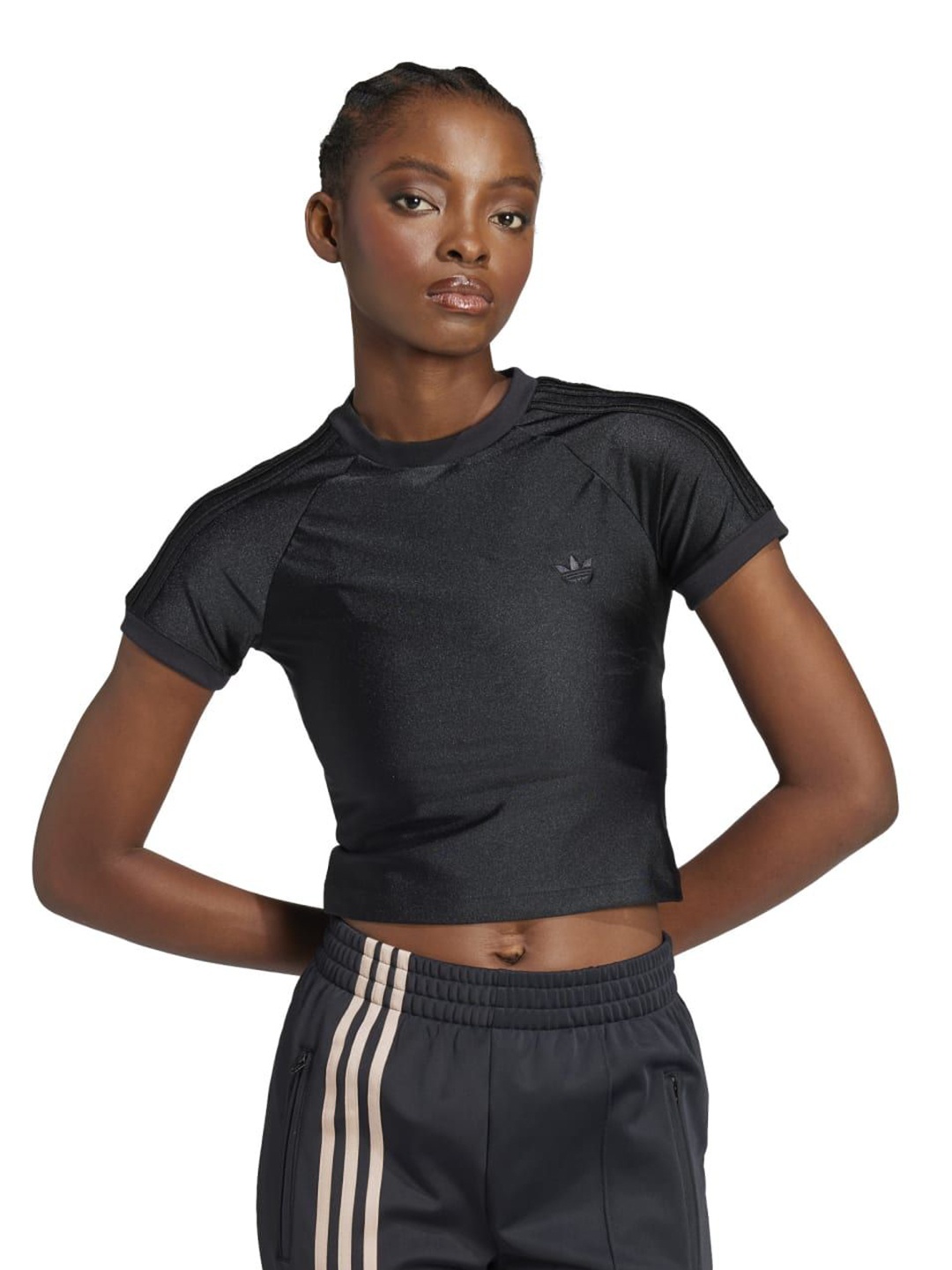 

ADIDAS Originals Women Printed Slim Fit T-shirt, Black