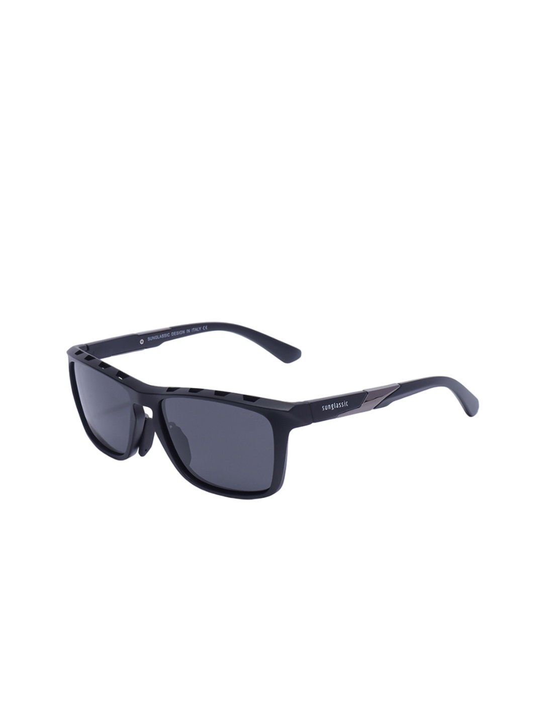 

SUNGLASSIC Unisex TR90 Rectangle Sunglasses with Polarised Lens HAWK-FULL-BLACK