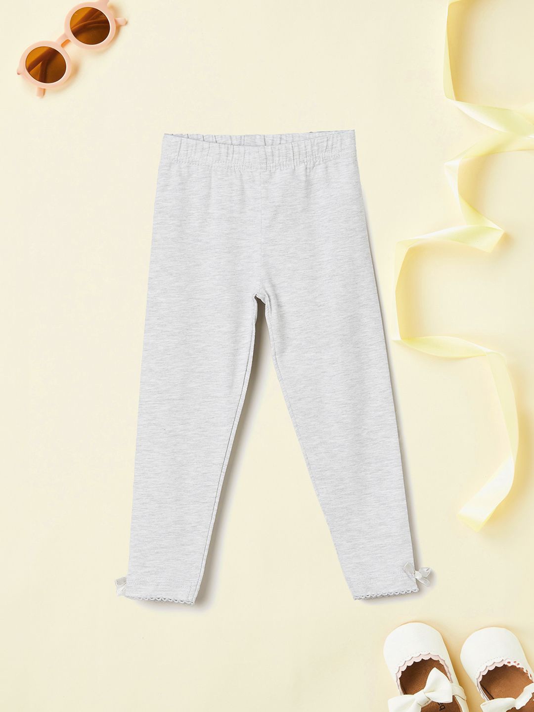 

max Girls Gathered Ankle Length Leggings, Grey