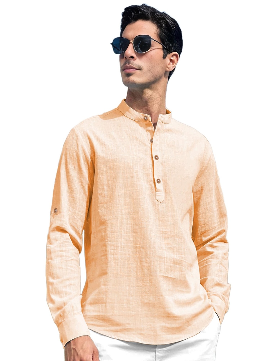 

Amrit Topwear Men Relaxed Slim Fit Opaque Casual Shirt, Orange
