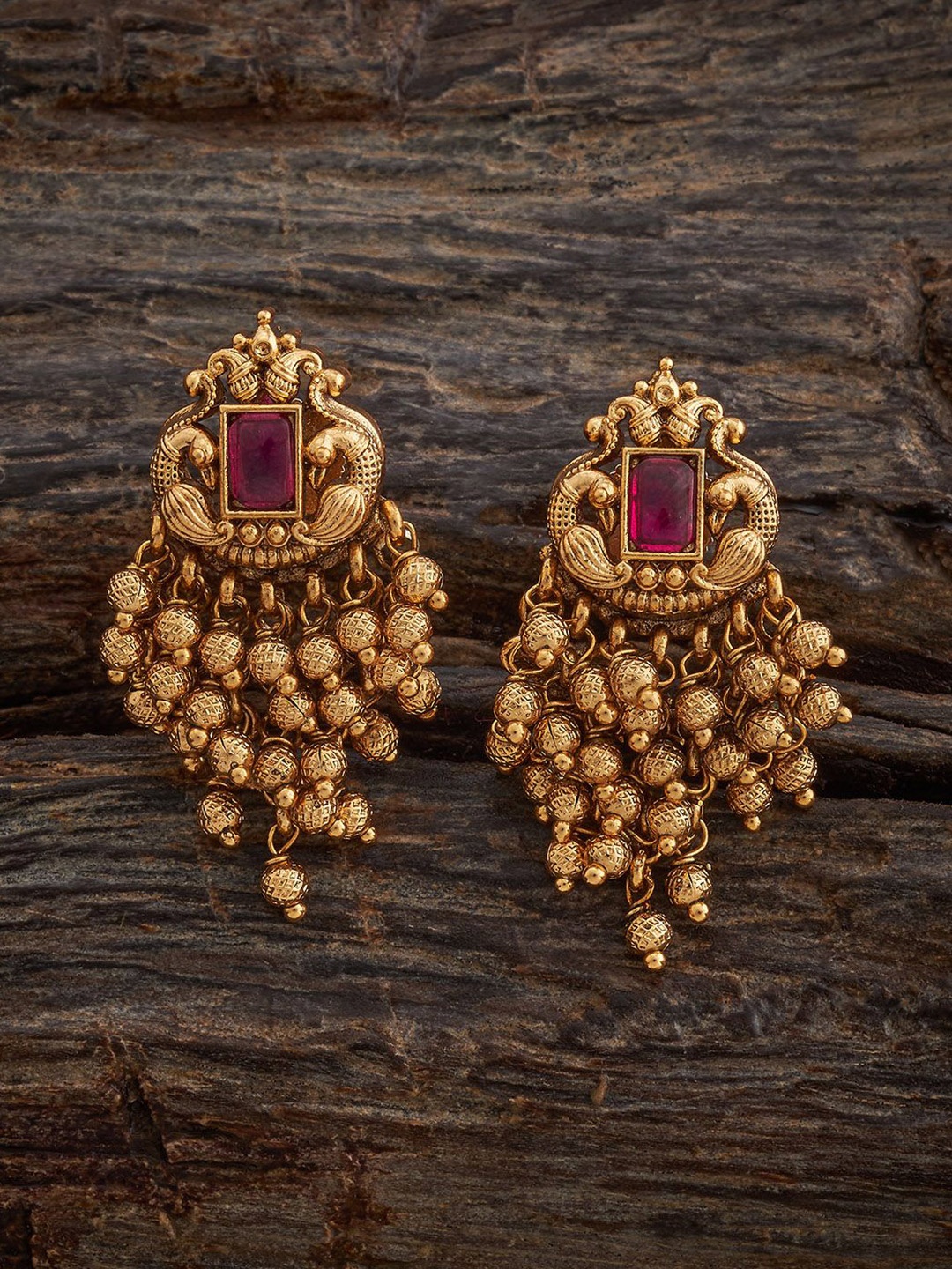 

Kushal's Fashion Jewellery Contemporary Drop Earrings, Red