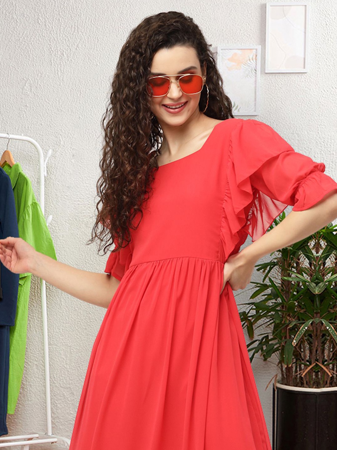 

Moda Rapido Applique Fit & Flare Dress, Pink