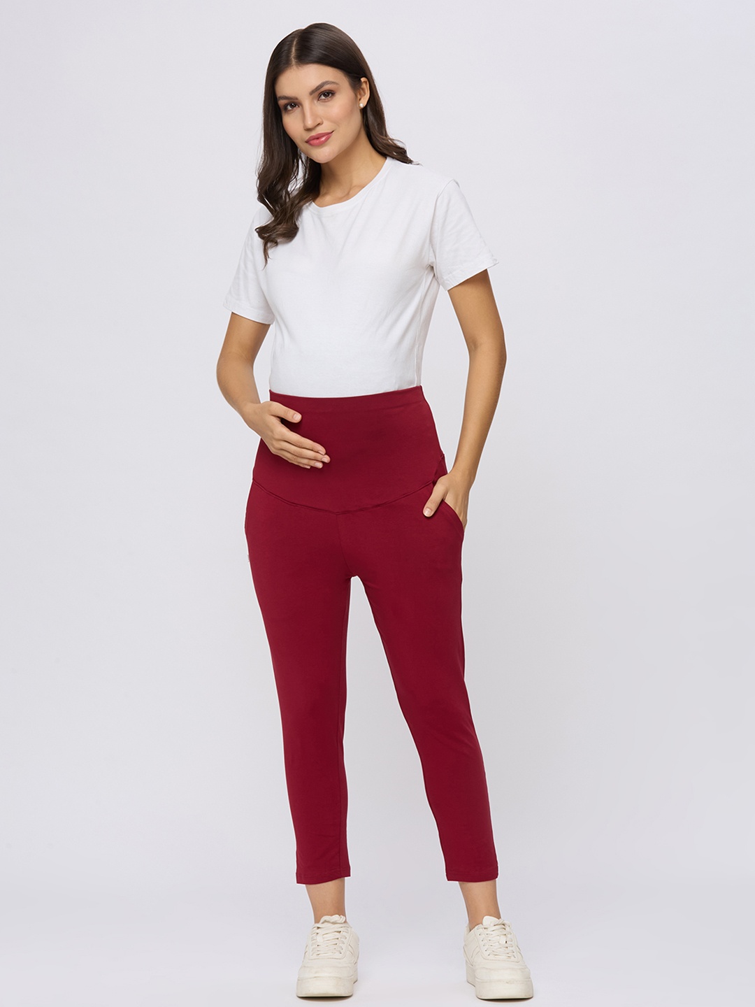

Evamomies Ankle-Length Maternity Leggings, Maroon