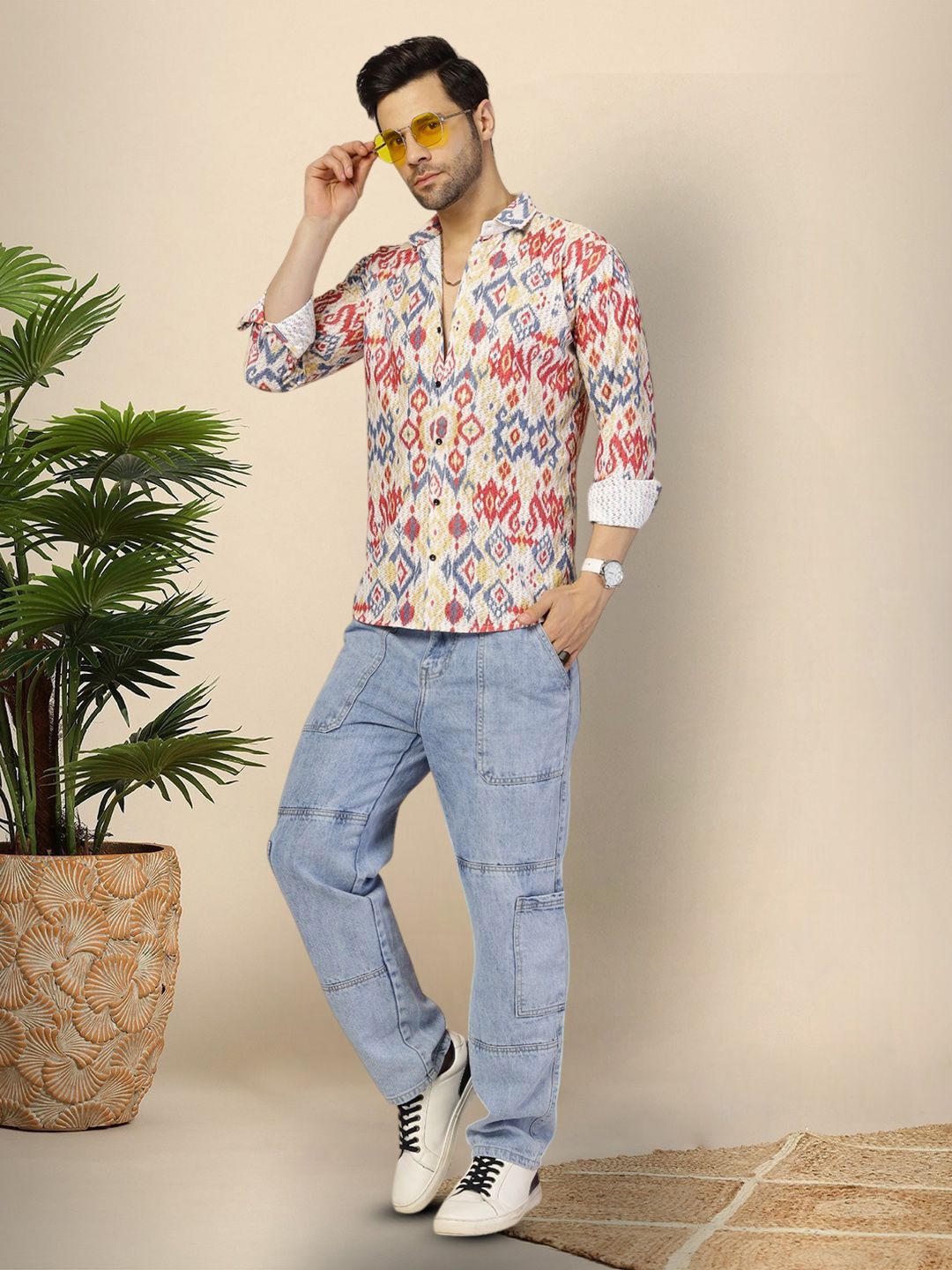 

Moda Rapido Men Original Opaque Printed Casual Shirt, Multi