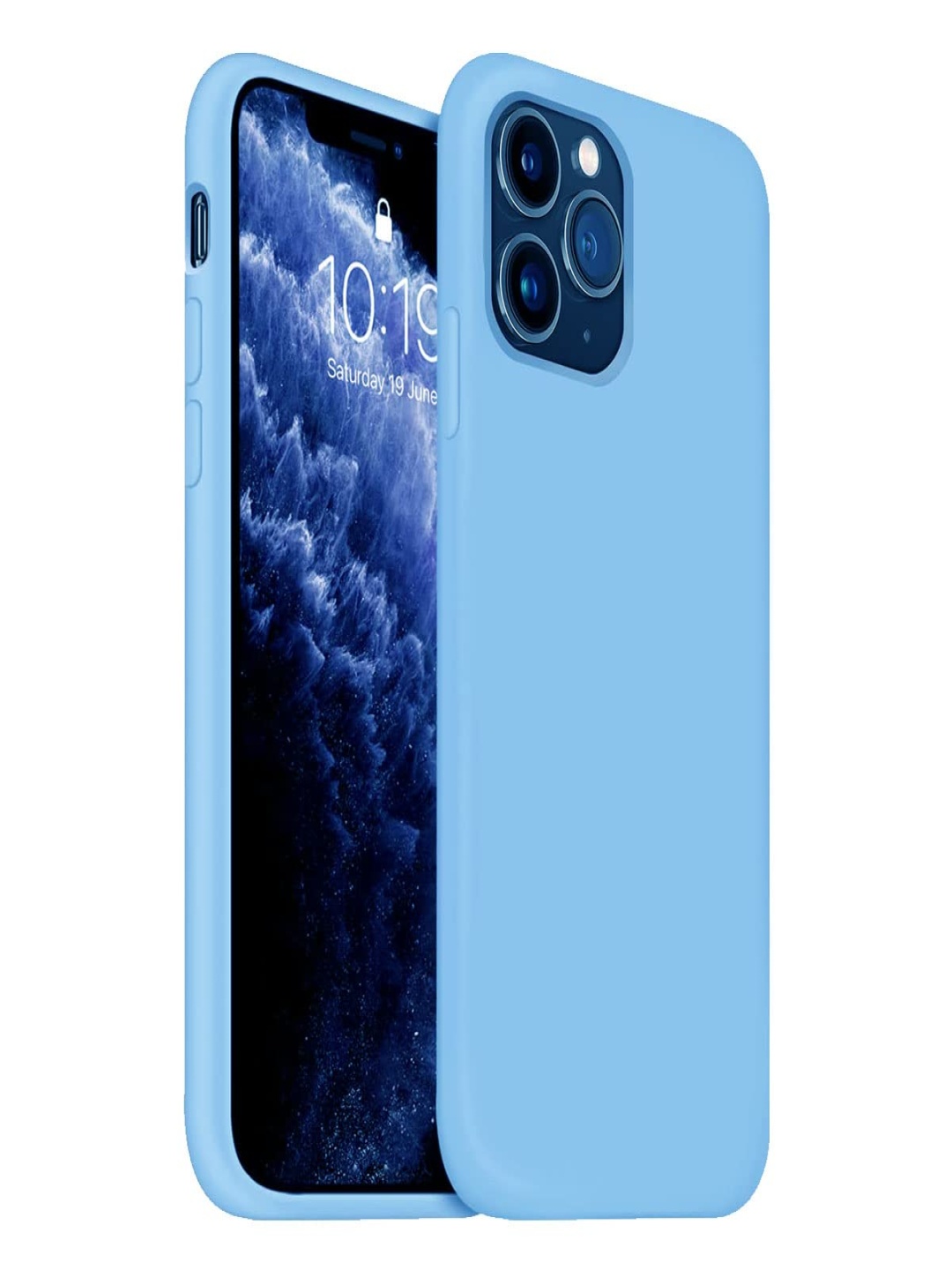 

LIRAMARK Solid Printed iPhone 11 Pro Back Case Mobile Accessories, Blue