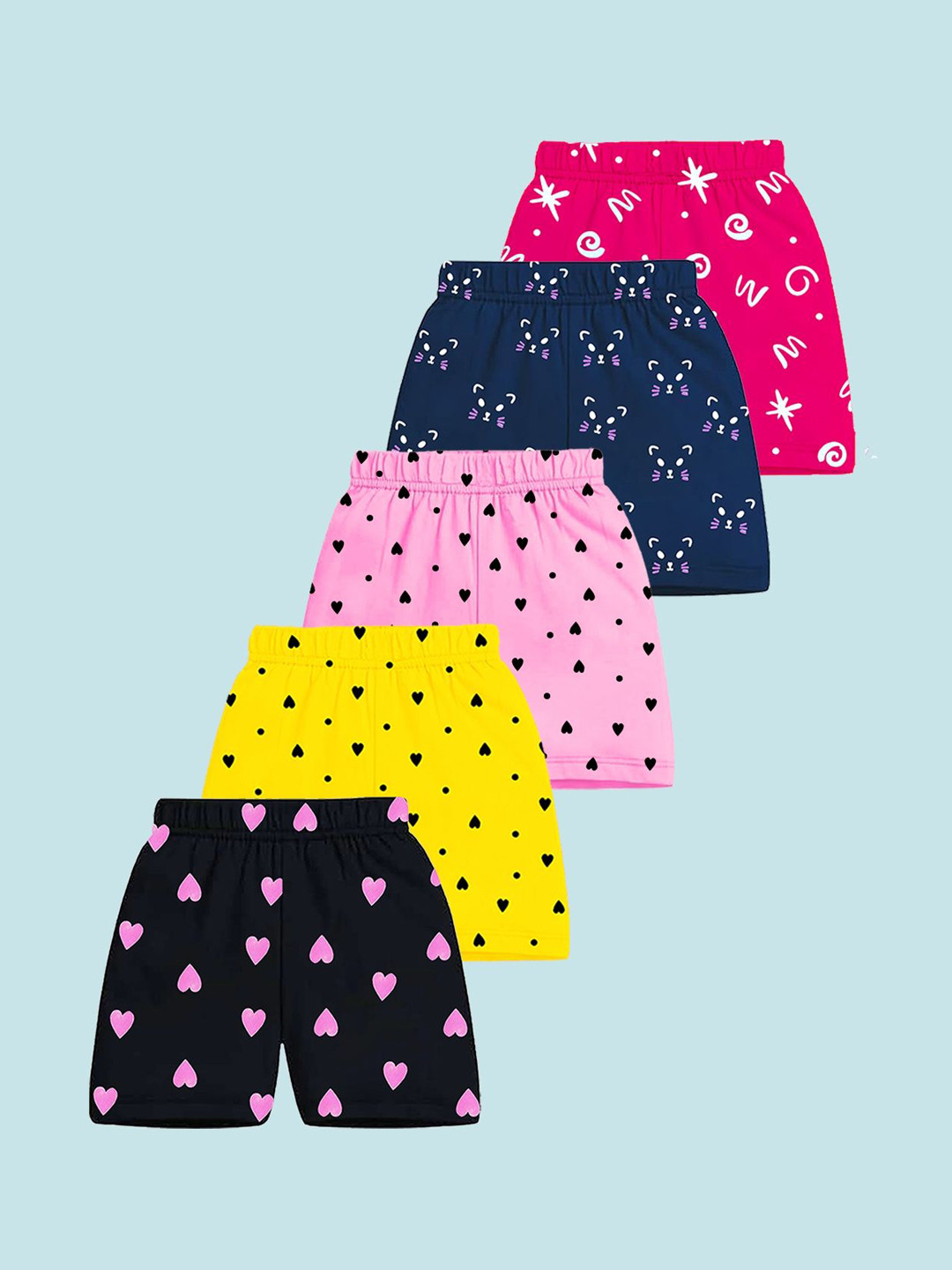 

KUCHIPOO Girls Printed Shorts, Pink