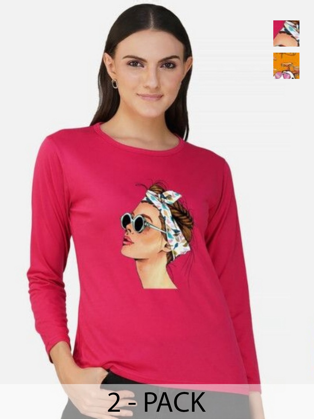 

Metronaut Women 2 Printed Bio Finish Applique T-shirt, Mustard