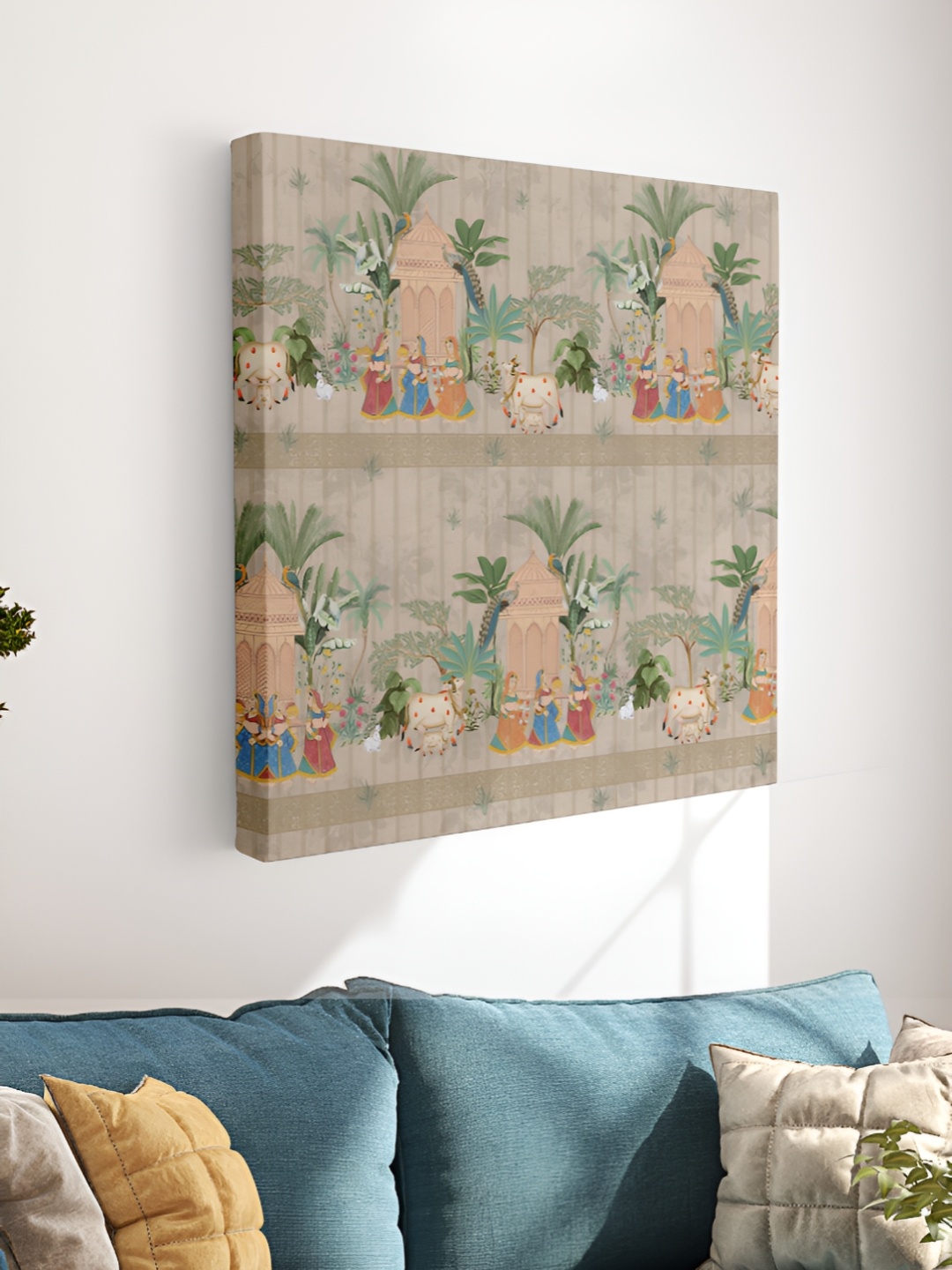 

Myntra Elegant Homes Beige & Green 1 Piece Canvas Other Wall Paintings