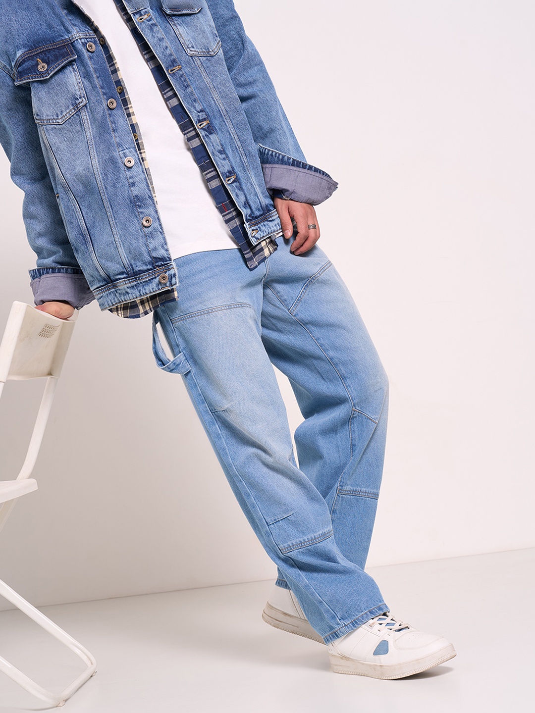 

SF JEANS by Pantaloons Men Flared Highly Distressed Light Fade Jeans, Blue