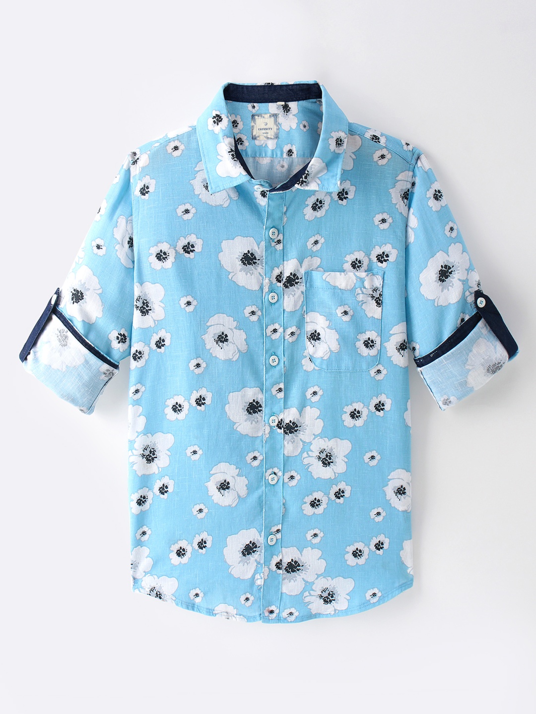 

Infinity Boys Opaque Printed Casual Shirt, Blue