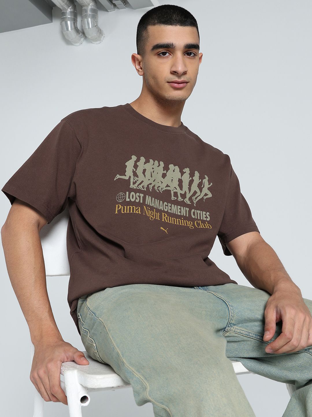 

Puma x LMC Graphic Relaxed Fit Tee, Brown