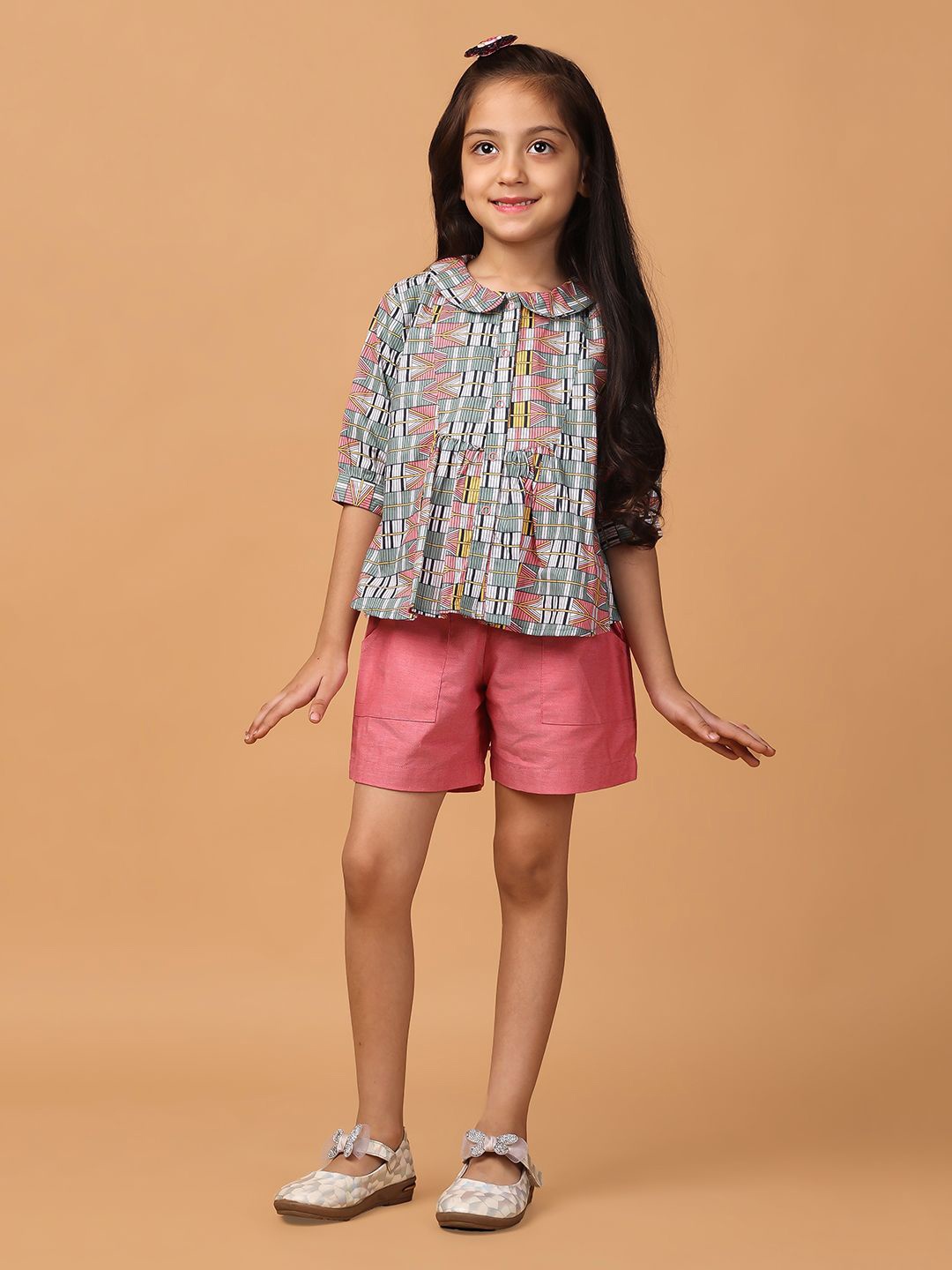

Piccolo Piglet Girls Printed Top with Shorts, Green