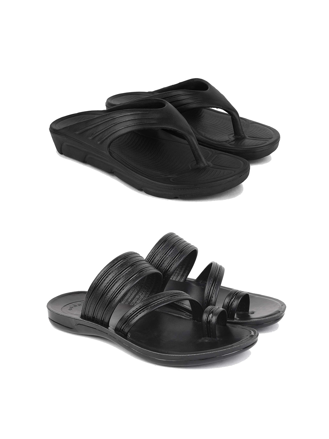 

PENNEN Men Thong Flip-Flops, Black