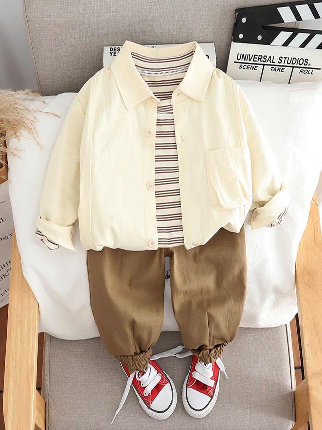 

BAESD Unisex Kids T-shirt with Trousers, Cream