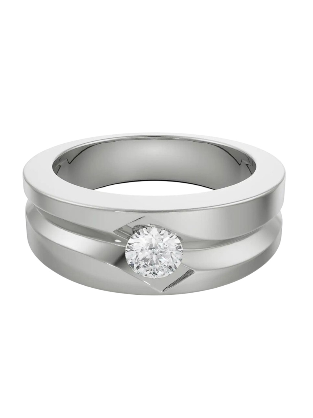 

Emori Noel Solitaire Ring for Men, Silver