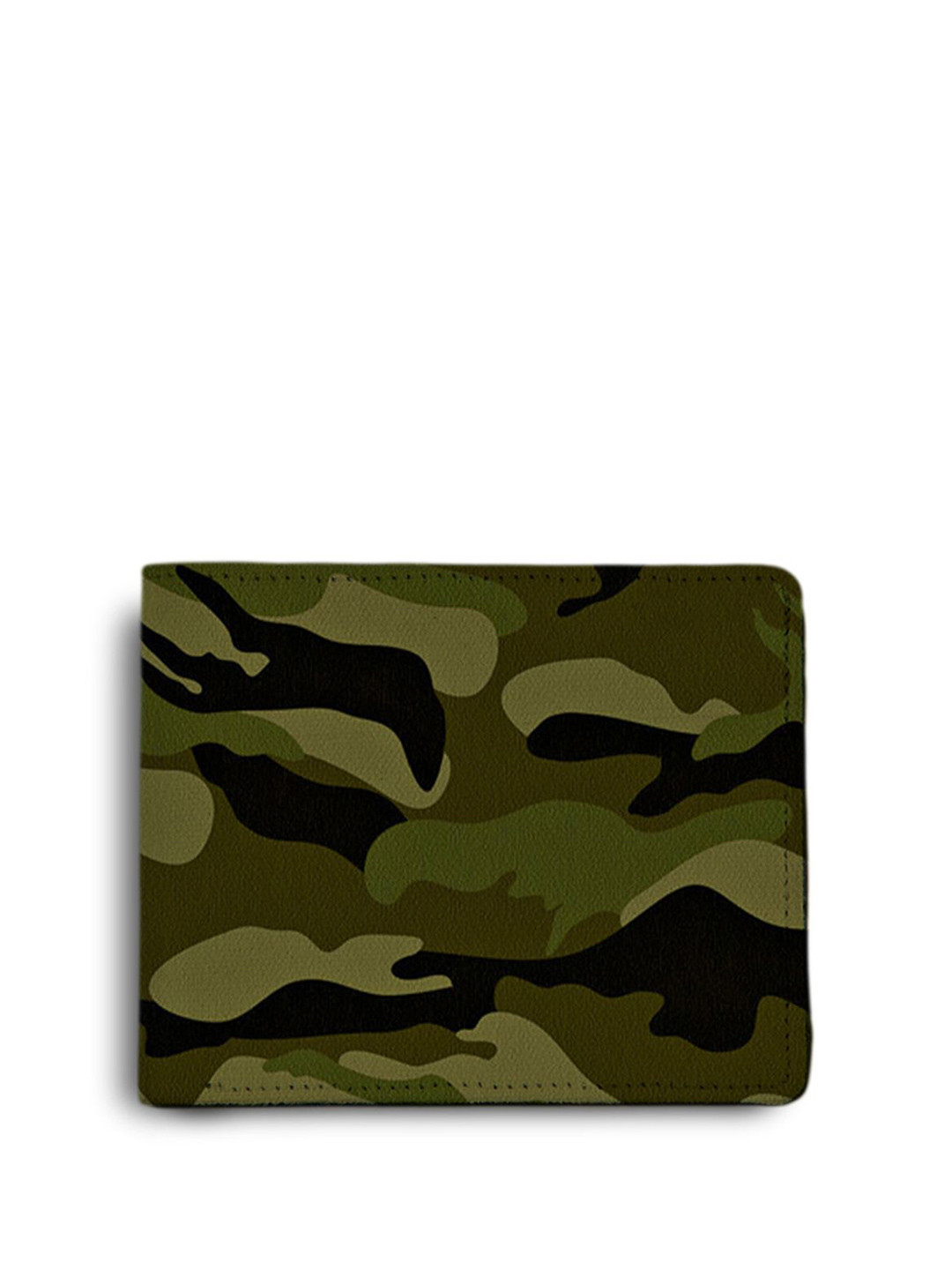 

ShopMantra Men Camouflage Printed PU Two Fold Wallet, Green